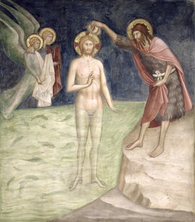Battesimo di Cristo, da una serie di Scene del Nuovo Testamento da Barna da Siena